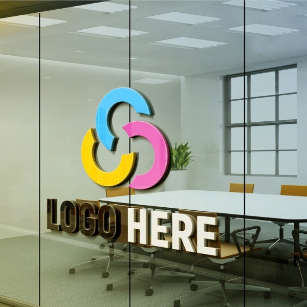 Custom 3D Logo Glass Signage