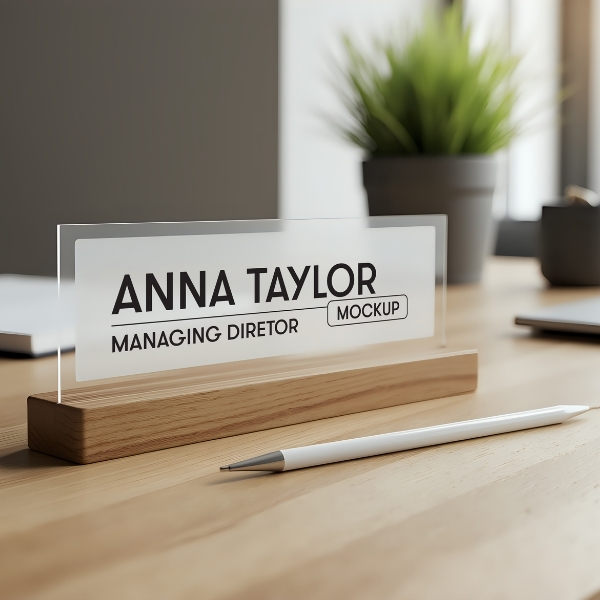 Custom Acrylic Desk Name Plate Printing